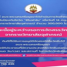 ข่าวประชาสัมพันธ์ จาก อบจ.พระนครศรีอยุธยา เรื่อง สำรวจข้อมูลประชาชนที่ต้องการฉีดวัคซีนซิโนฟาร์ม